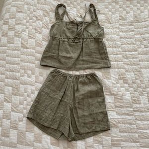 NWT Deiji Studios Rise cotton short set (XS/S)